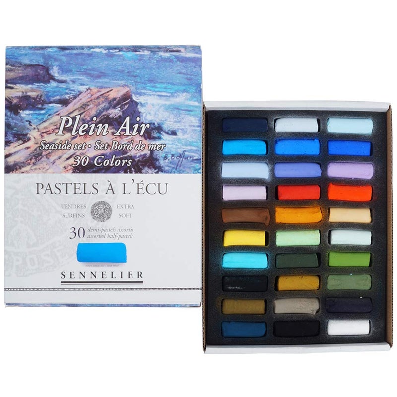 SENNELIER Extra-Soft French Half Pastel Seaside Professional Artist Box Set, 30-Colors - Image 1